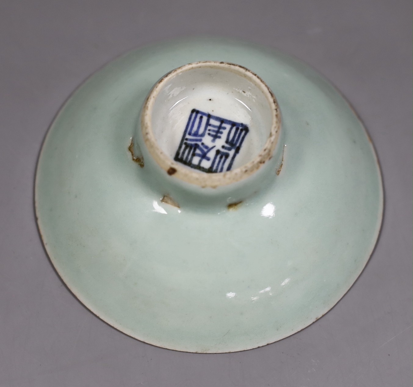 A Chinese bowenite buddha, a Chinese provincial dish, a Derby 1128 dish, a Silver mounted sugar sifter and other miscellaneous items